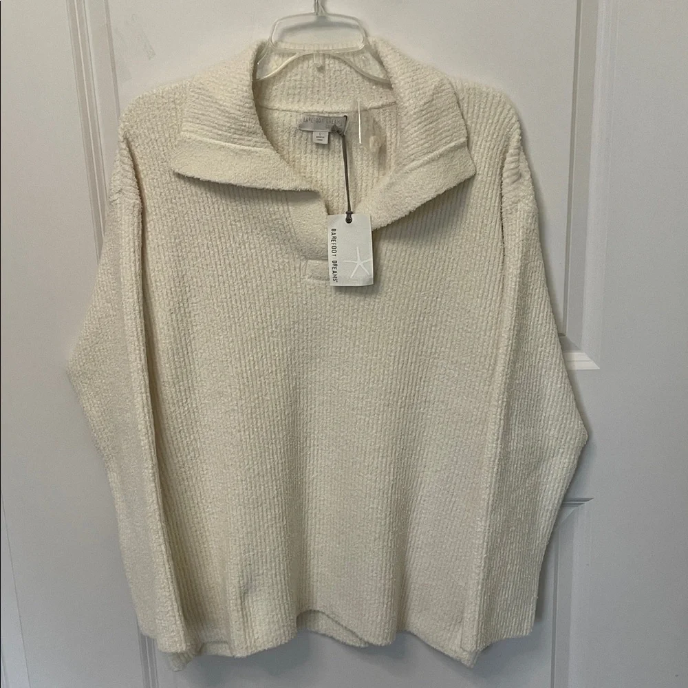 Barefoot Dreams CozyChic Cord Ribbed Pullover Large